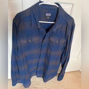 Patagonia Fjord Flannel Navy and Brown